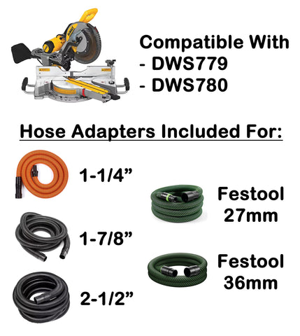 Tooldapt hose adapter set fits common vacuums for a secure connection