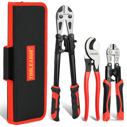 TOOLEAGUE 14-inch bolt cutter cutting thick metal with heavy-duty power