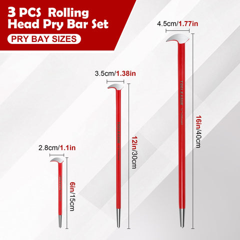 TOOLEAGUE 16-inch rolling-head pry bar enables high-leverage alignment work