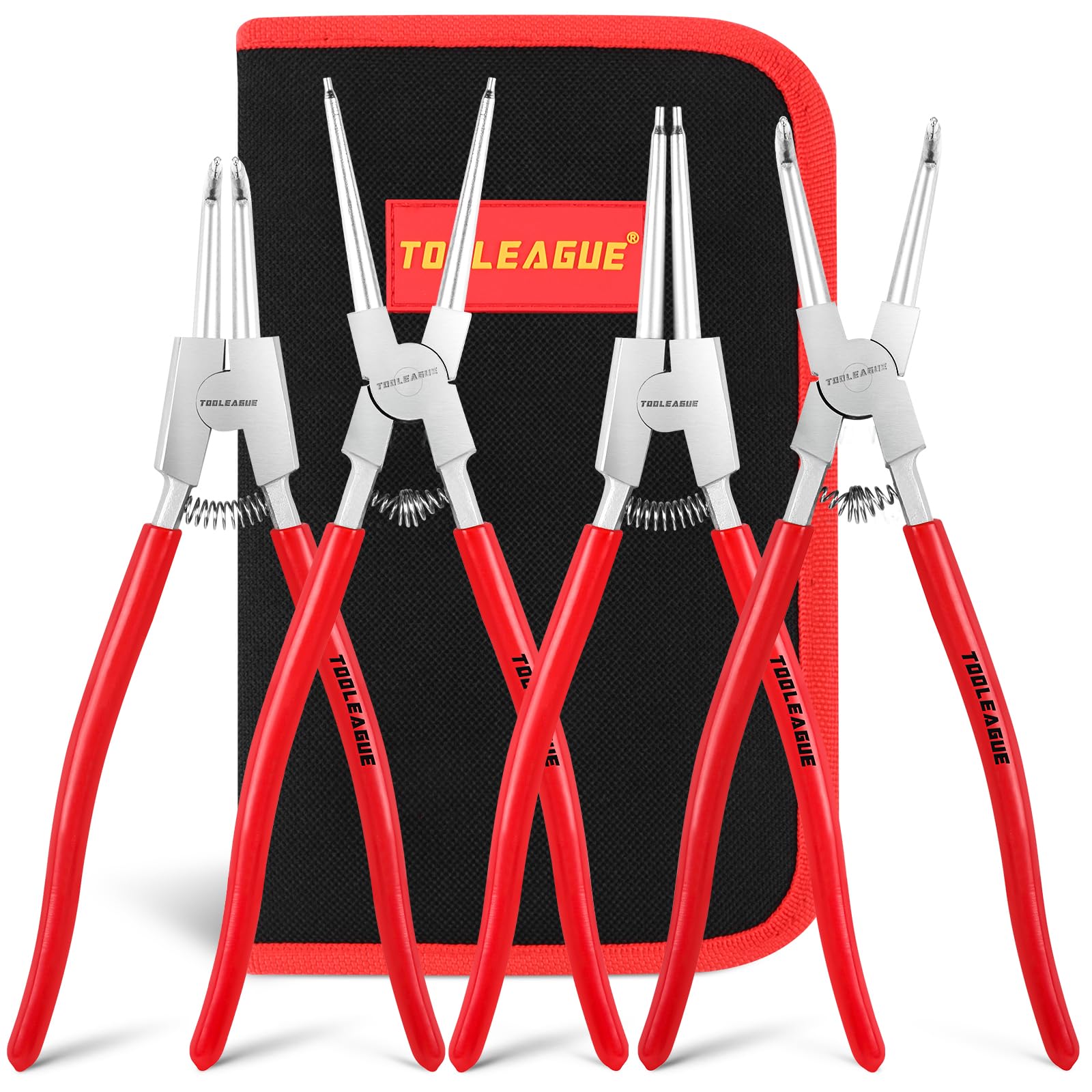 TOOLEAGUE snap ring pliers set straight internal pliers for precise ring installation.