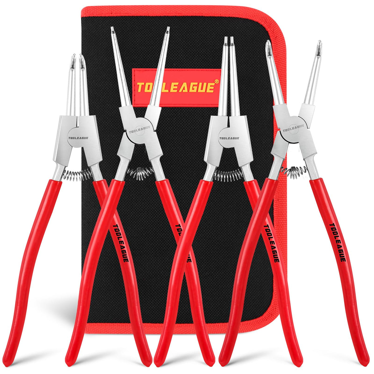 TOOLEAGUE snap ring pliers set straight internal pliers for precise ring installation.