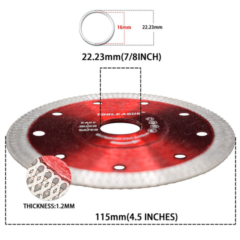 TOOLEAGUE Diamond Saw Blade granite-cutting with smooth finish.