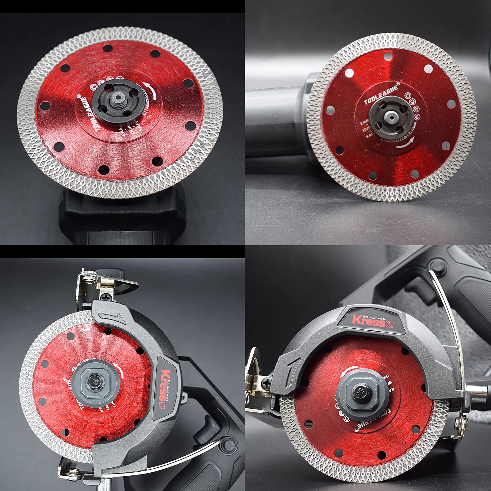 TOOLEAGUE Diamond Saw Blade wet-cut capable for cleaner results.