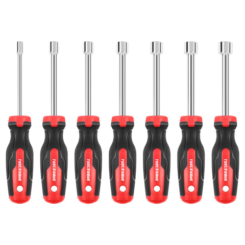TOOLEAGUE nut driver set with hollow shaft and 3-inch reach for deep bolts