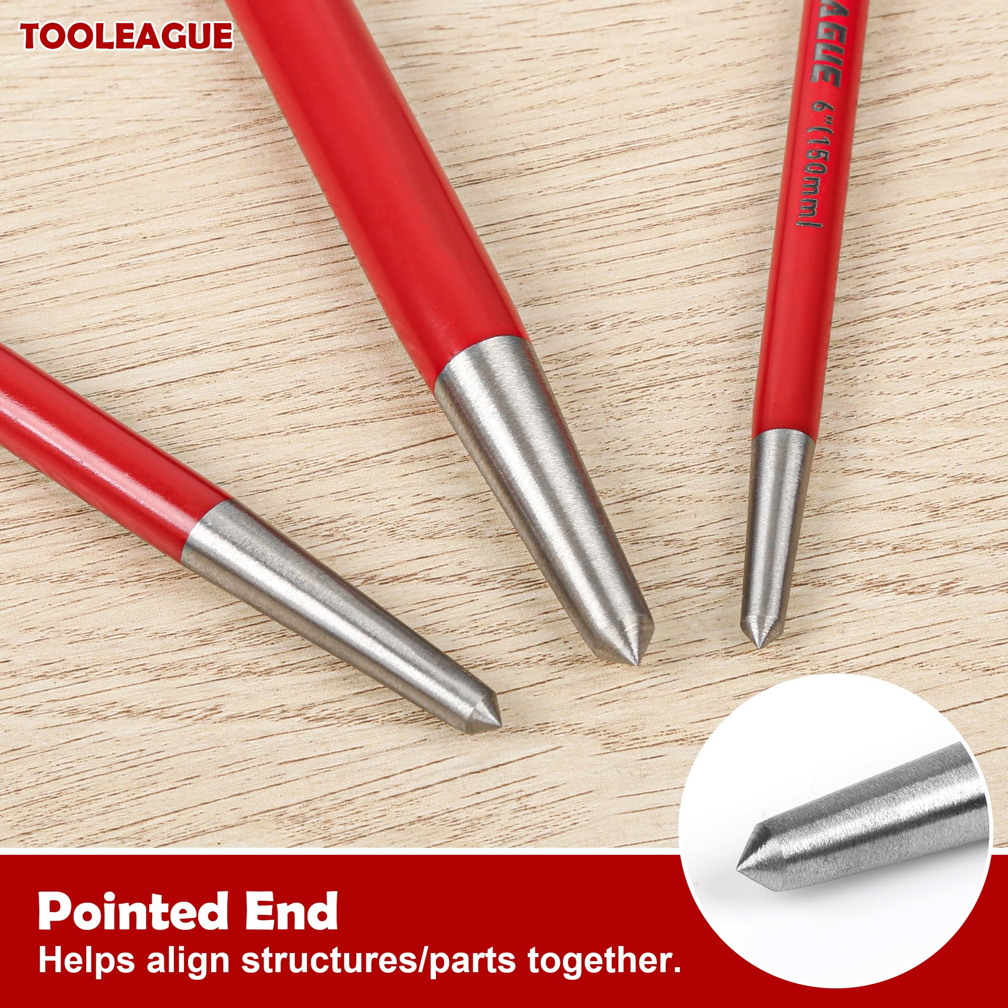 TOOLEAGUE closeup of hardened CRV steel pry bar highlighting durability