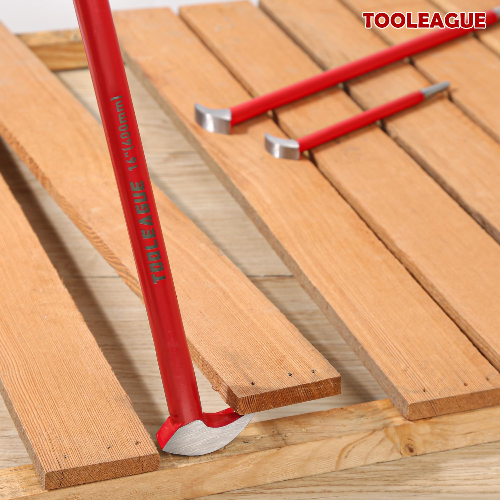 TOOLEAGUE pry bar with pointed end supports precise sheet alignment