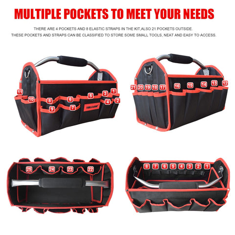 TOOLEAGUE tool bag ABS base protects contents in tough environments