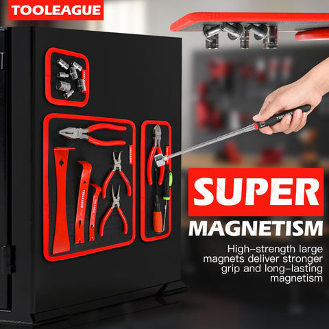 TOOLEAGUE tool mat adhesion on curved metal surfaces prevents slipping.