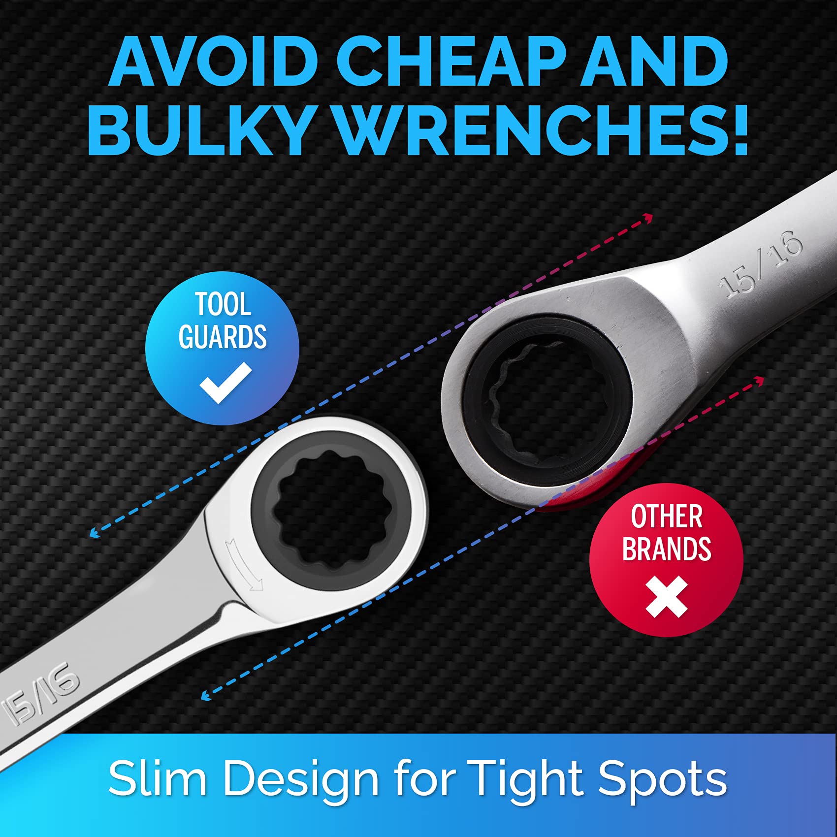 Toolguards chrome vanadium steel wrench demonstrates durability and precision