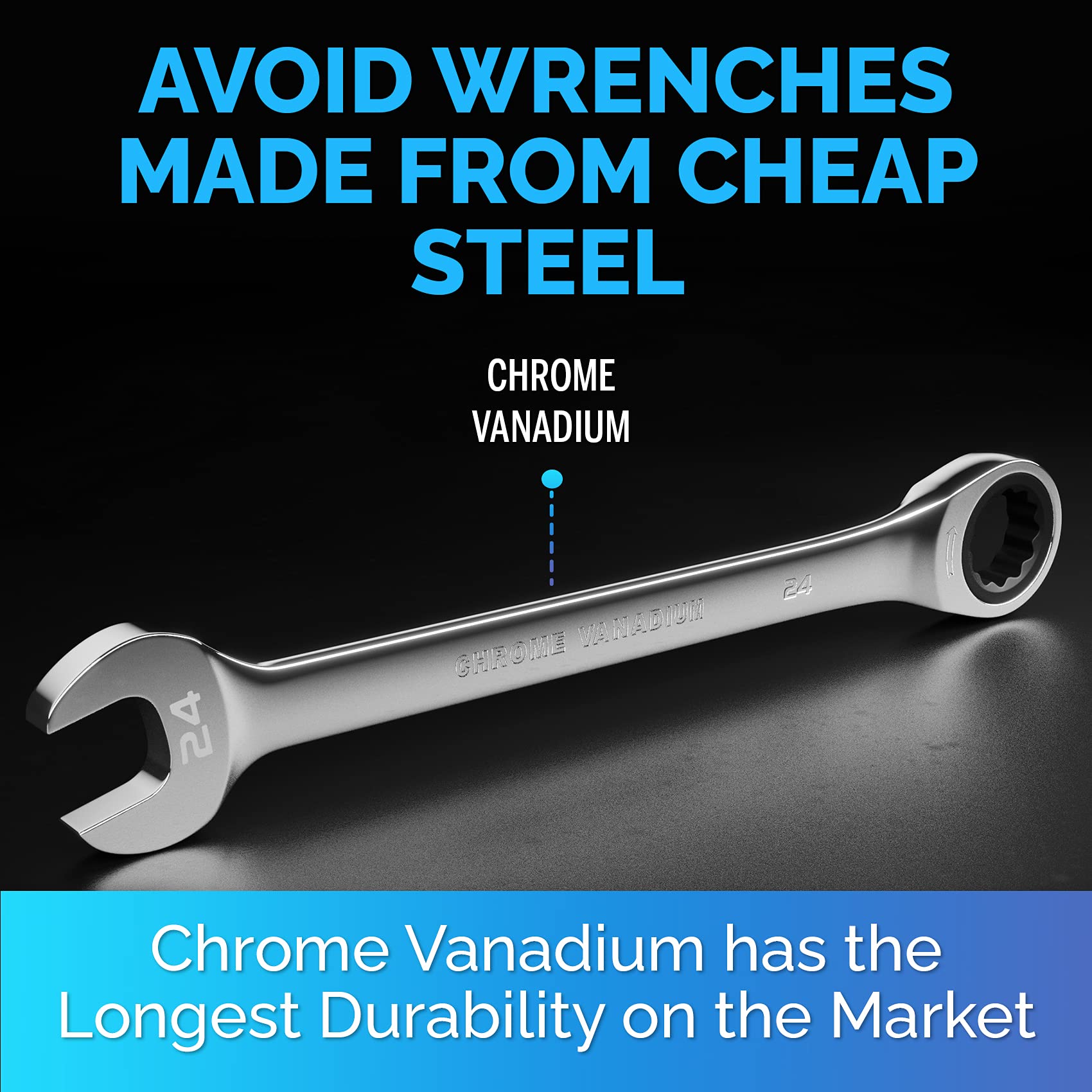 TOOLGUARDS ratcheting wrench with compact ergonomic handle for easy use.