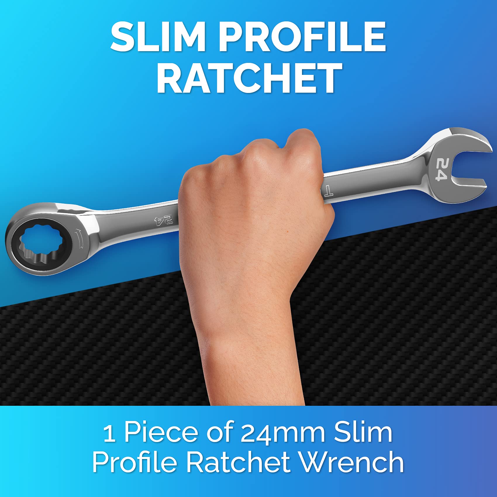TOOLGUARDS slim-profile wrench reaching tight spots in crowded panels.