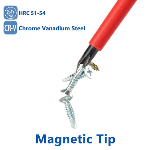 ToolinHand CR-V magnetic tips close-up helping screws stay put.