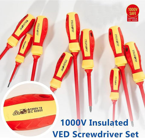 ToolinHand Slotted 5pc set with CR-V tips for precise driving and grip.