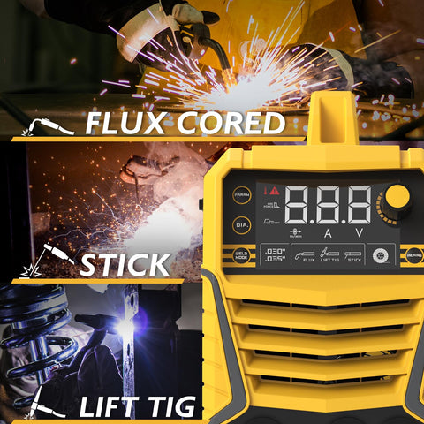 TOOLIOM 135A supports 3-in-1 mode: flux MIG, stick, lift TIG