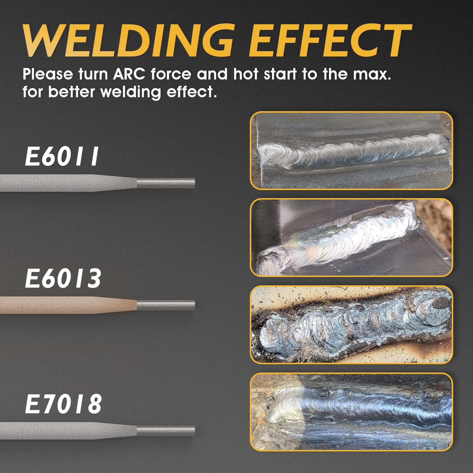 TOOLIOM 135A TIG welder with VRD/Hot Start shows easy arc initiation.