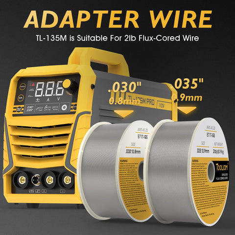 TOOLIOM 135A welding capability up to 1/8 inch thickness