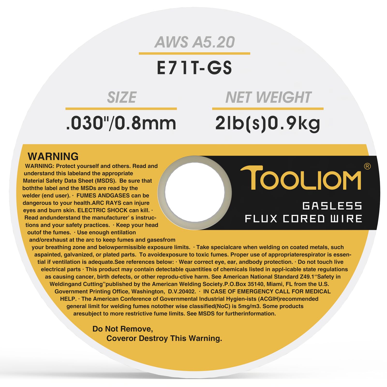 TOOLIOM E71T-GS easy slag removal speeds up projects.