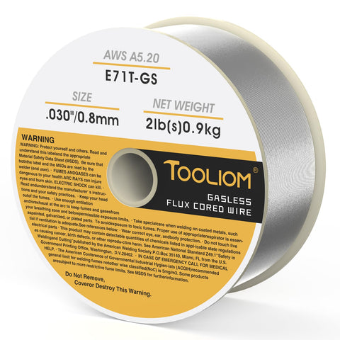 TOOLIOM E71T-GS ideal for outdoor or drafty welding tasks.