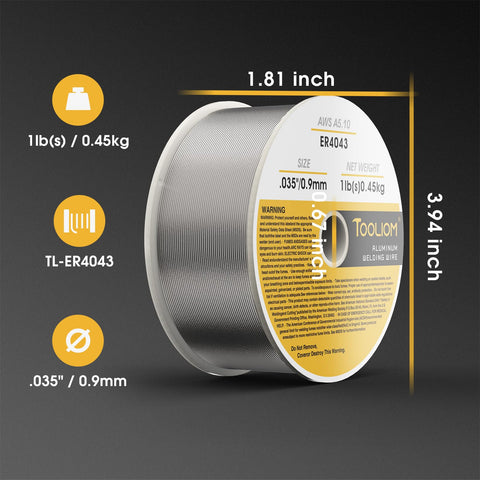 TOOLIOM ER4043 MIG-ready aluminum wire spool for versatile projects