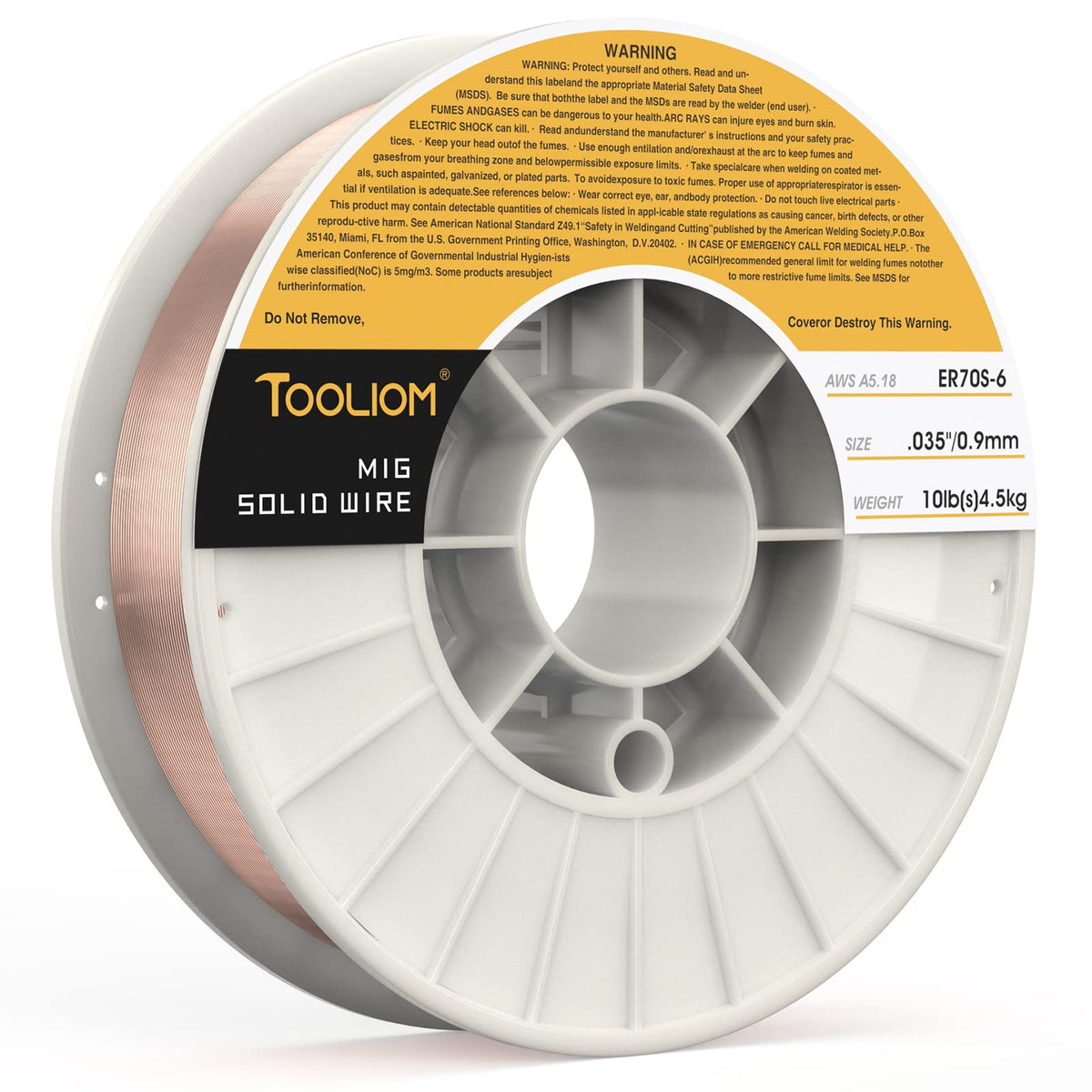 TOOLIOM ER70S-6 wire spool 10 lb for reliable MIG welding