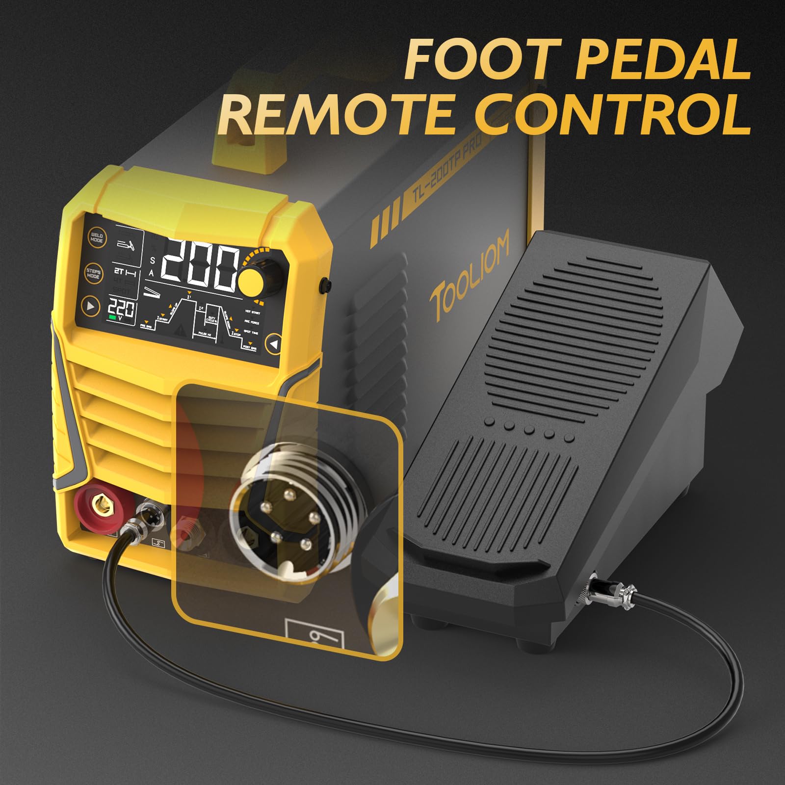 TOOLIOM remote-foot-control boosts workflow and reduces hand fatigue.