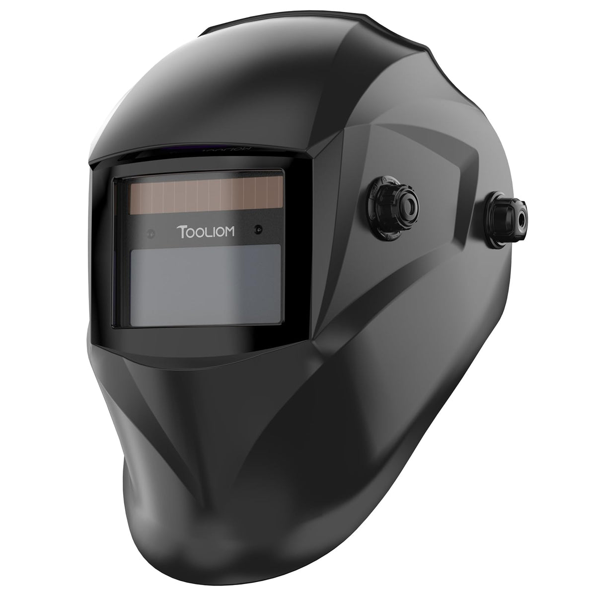 TOOLIOM welding helmet with auto-darkening true-color visor for precise welds.
