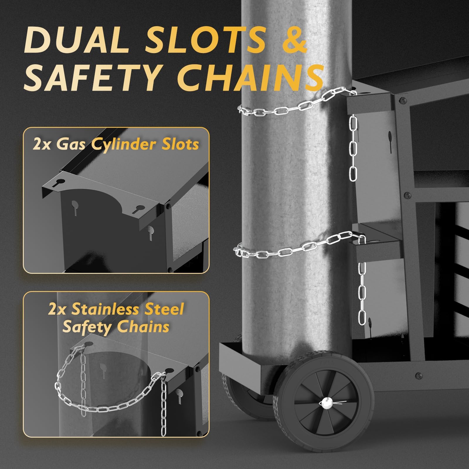 TOOLIOM welding cart heavy-load design supports bulky gear.