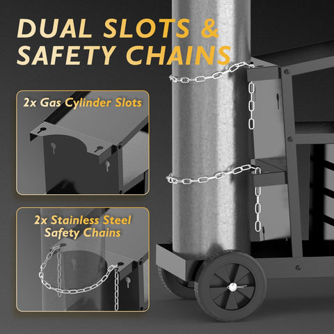 TOOLIOM welding cart heavy-load design supports bulky gear.