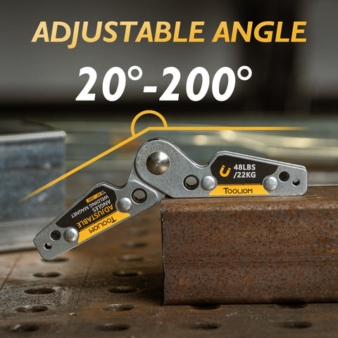 TOOLIOM multi-angle grip design enables versatile workpiece capture.