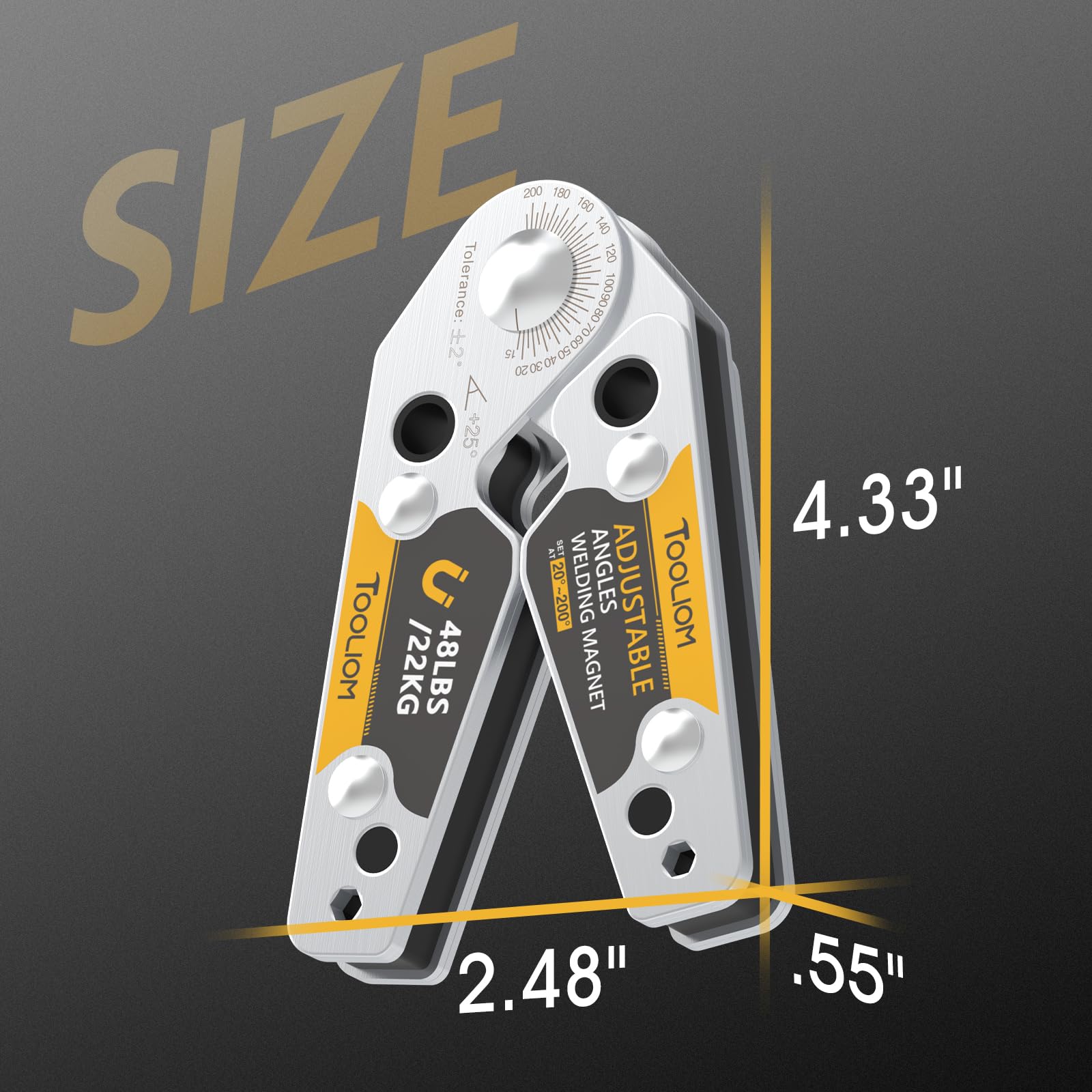 TOOLIOM welding magnet delivers a strong 48 lbs pull for secure ferrous parts.