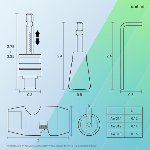 TOOLMAYS adjustable stripping length and telescopic rod enable versatile wire work.