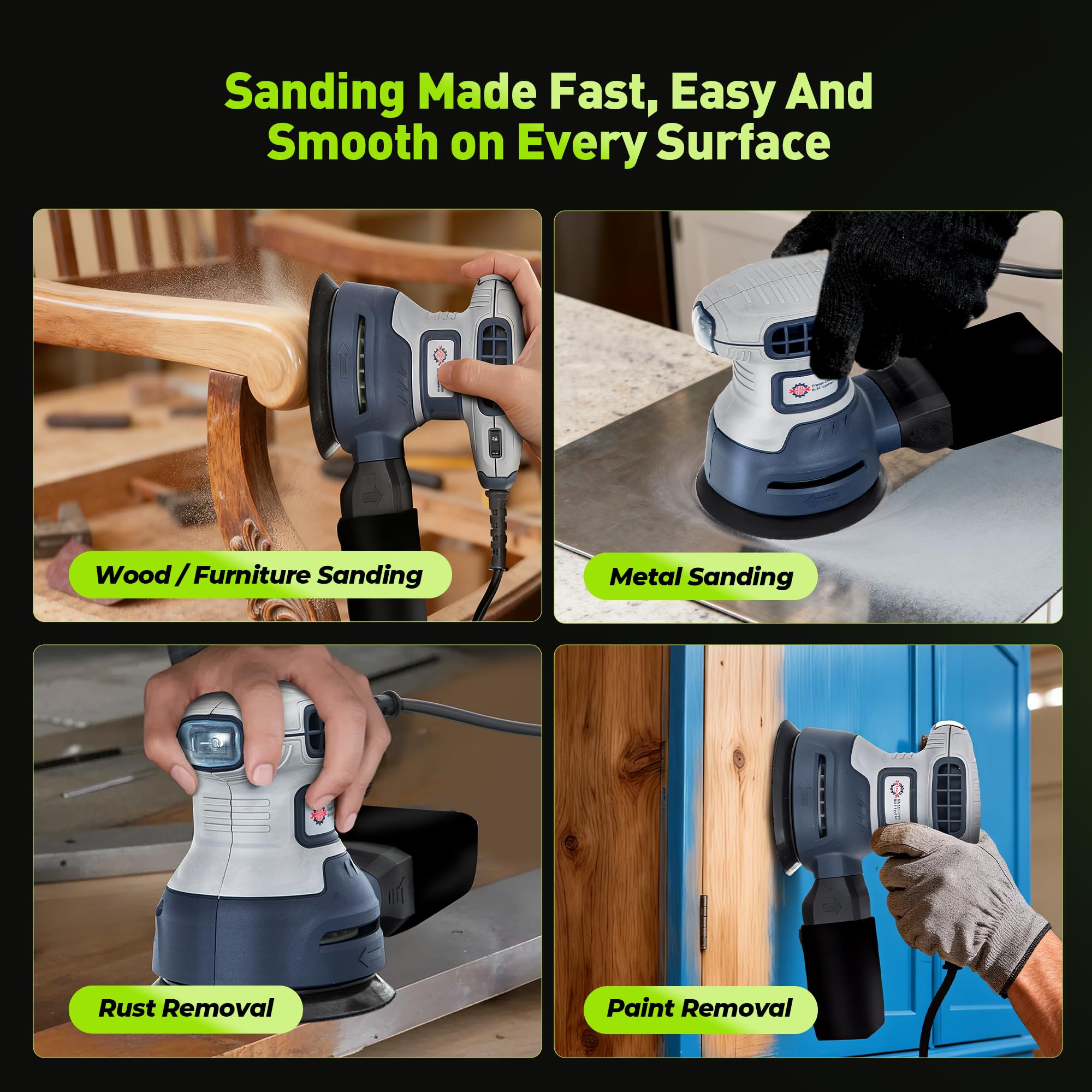 Toolok complete sanding kit supports furniture refinishing tasks.