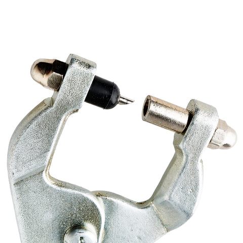 ToolPro Grid Punch demonstrates hole pattern for non-standard length grid connections.