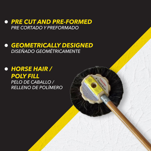 ToolPro brush uses polypropylene block with horsehair fill for durability.