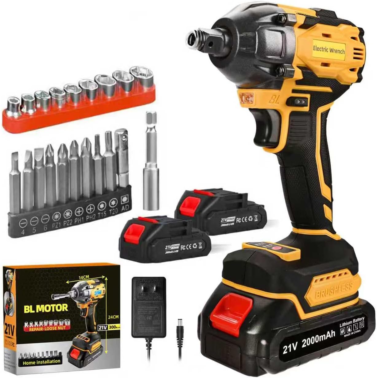 Tools 007 cordless impact wrench with 300Nm brushless motor for durable power.