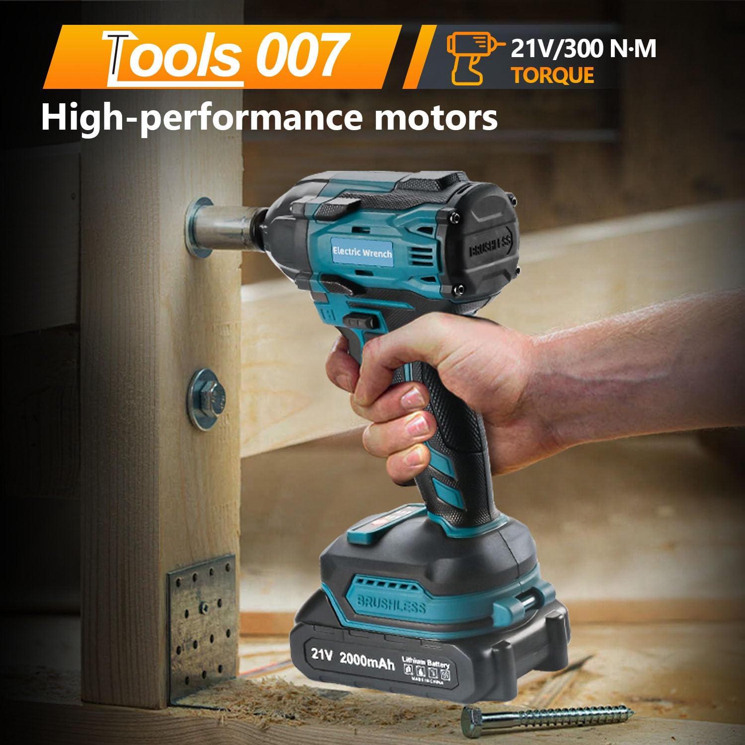 Tools 007 cordless impact wrench in reverse auto-stop mode to protect threads.