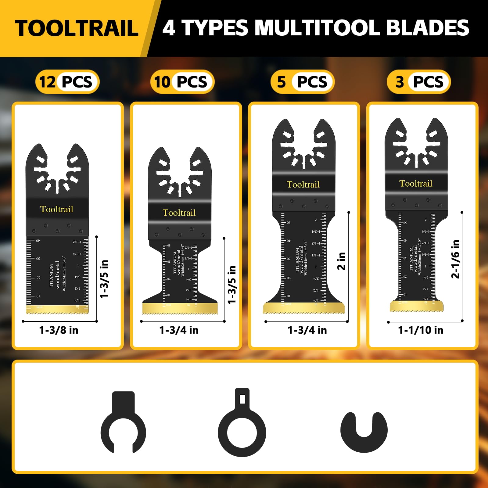 Tooltrail universal-fit blade adapters for most oscillating saws