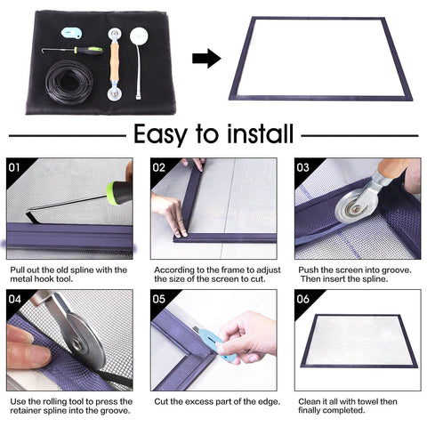 TOOLTRIZ rolling screen tool with beechwood handle for smooth installation.