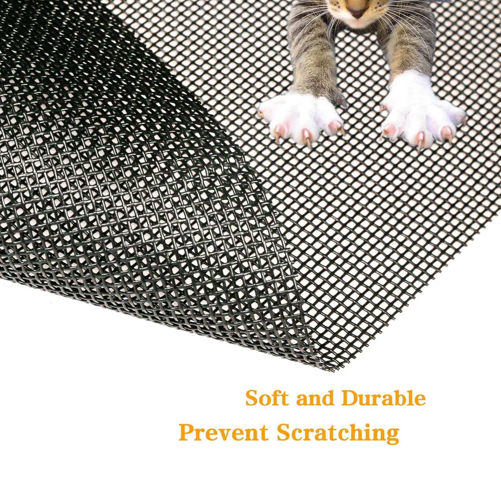 Tooltriz thick charcoal mesh provides clear visibility while deterring pet scratches