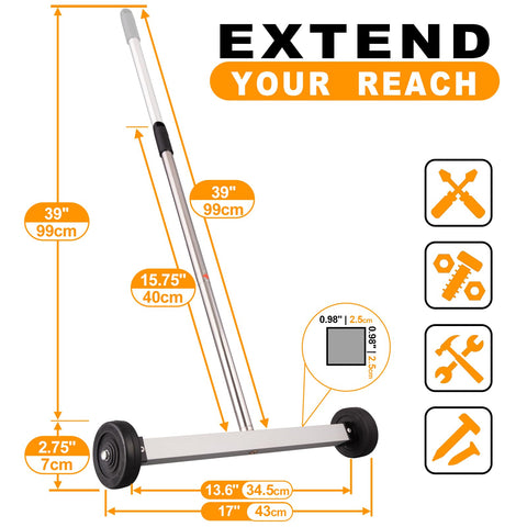 Toolwiz adjustable handle enables comfortable cleaning without bending.