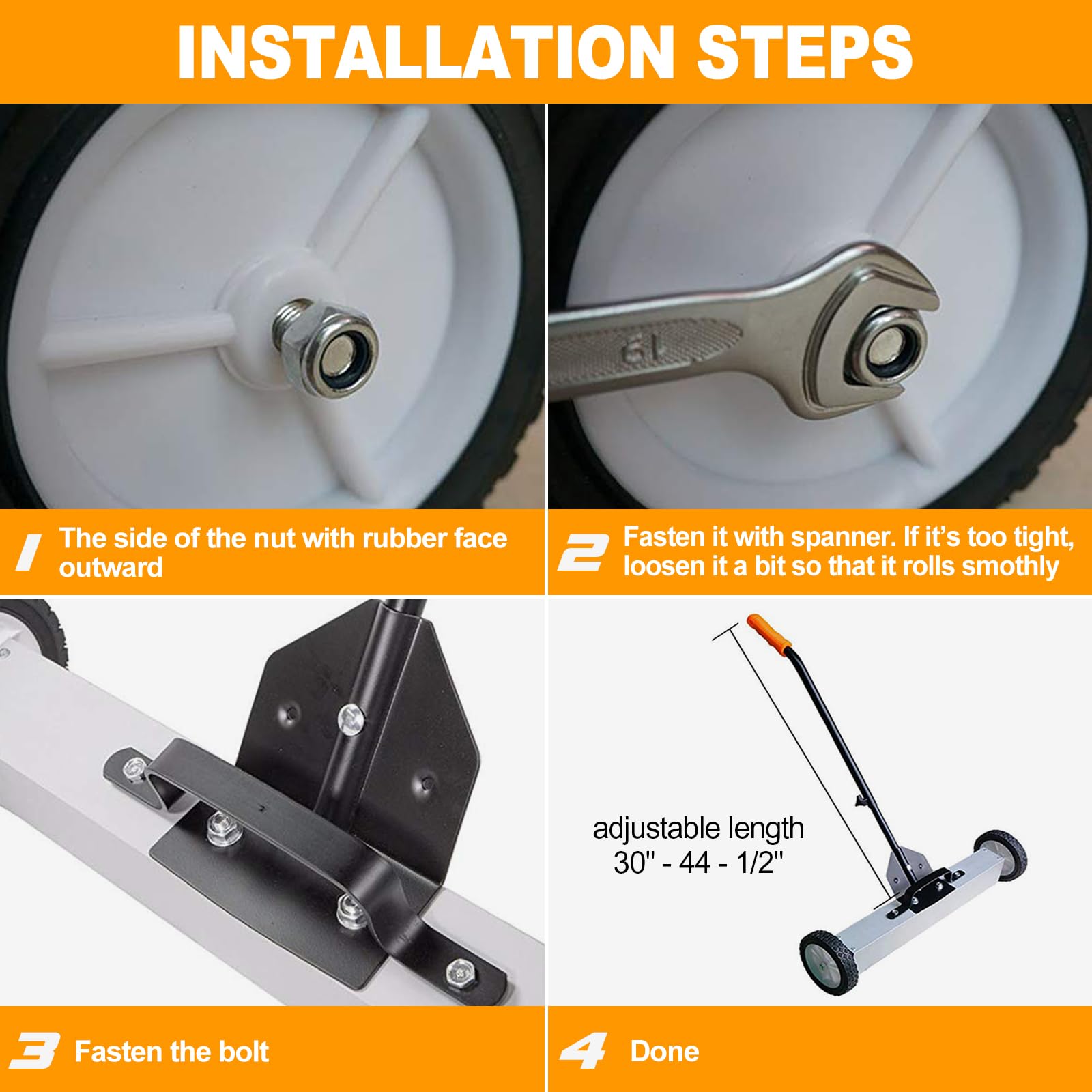 Toolwiz compact yard sweep for easy storage after use.