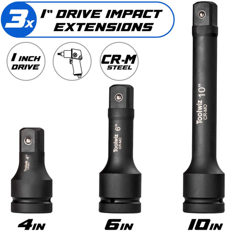 Toolwiz locking ball-end secures sockets on drive.