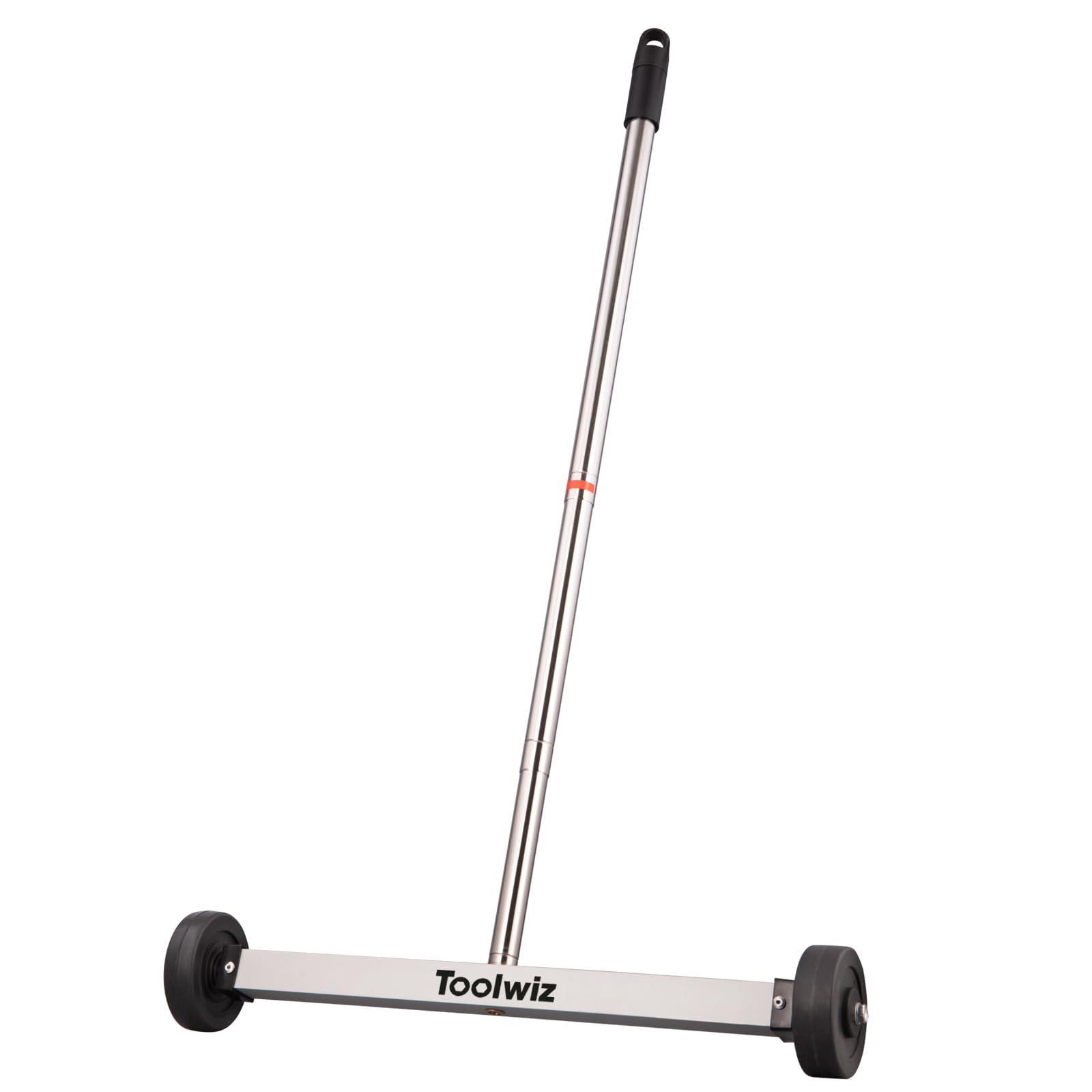 Toolwiz magnetic sweeper front view shows wide 17-inch surface for quick nails pickup