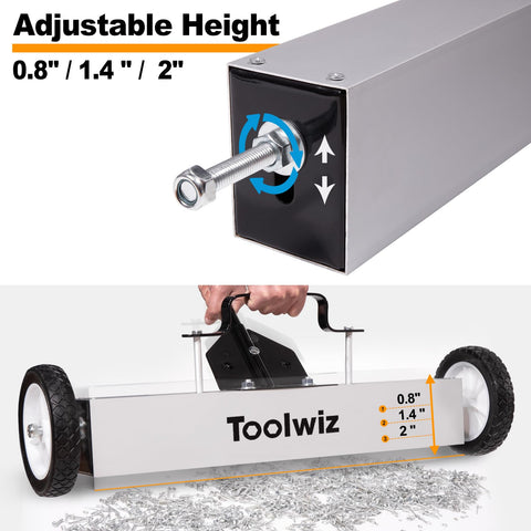 Toolwiz metal debris pickup helps collect nails, nuts, and bolts securely.