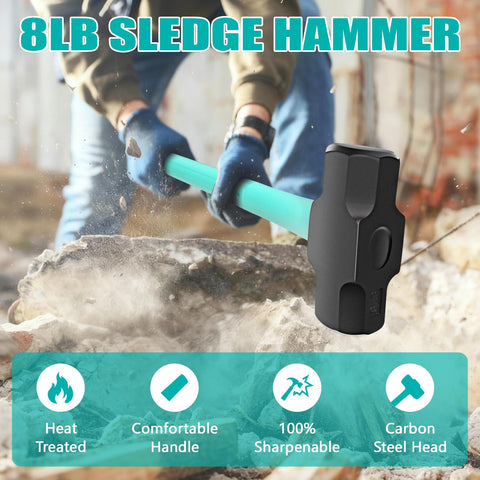Toolzeen sledgehammer uses high-strength steel for long-lasting performance.