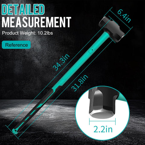Toolzeen sledgehammer has rubber-coated face to minimize surface marking.
