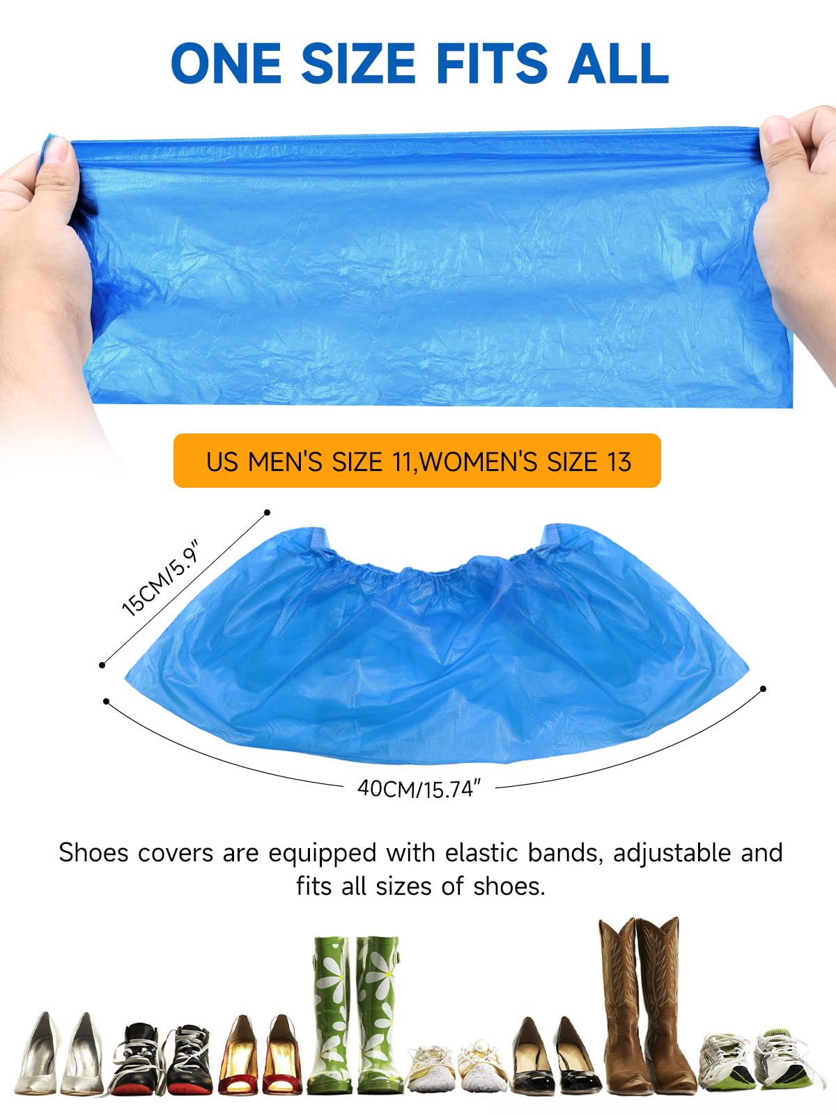 TOOSOFt packaging showing bulk 300-piece shoe cover set