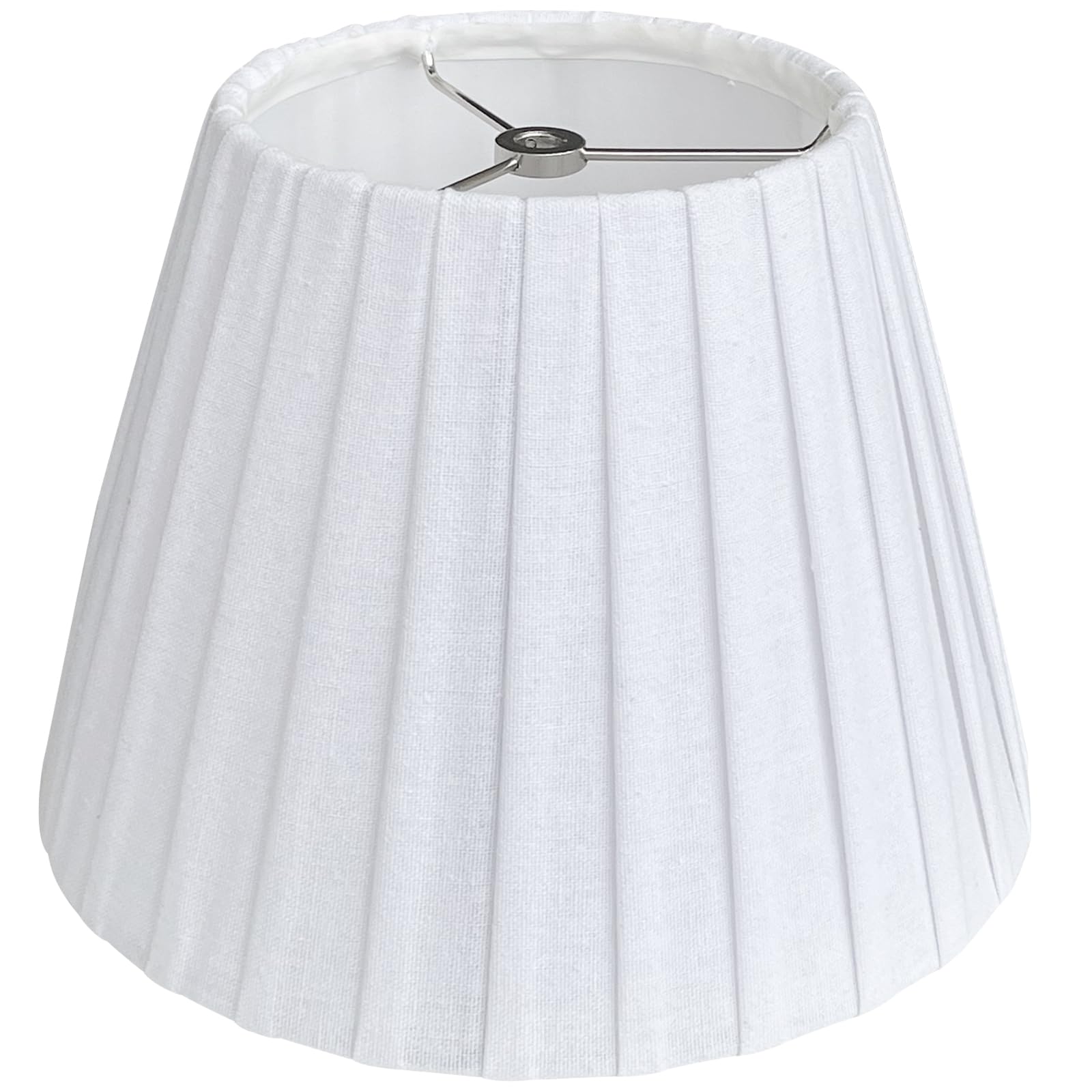 TOOTOO STAR small white pleated linen lamp shade with bell shape for cozy lighting.