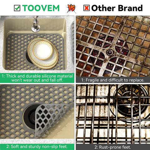 TOOVEM grey sink mat adds practical style to busy kitchens.