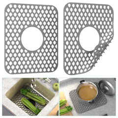 TOOVEM silicone sink mat foldable for farmhouse sinks protects surfaces.